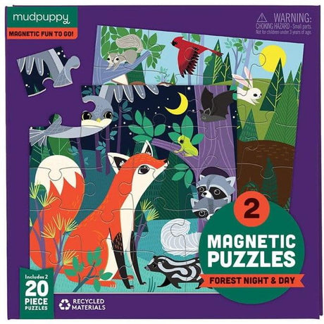 Mudpuppy: puzzle magnetyczne Forest Night & Day - Noski Noski