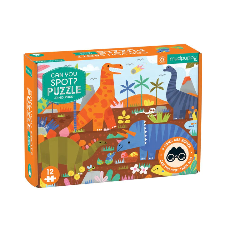 Mudpuppy: puzzle obserwacyjne Park dinozaurów 12 el. - Noski Noski
