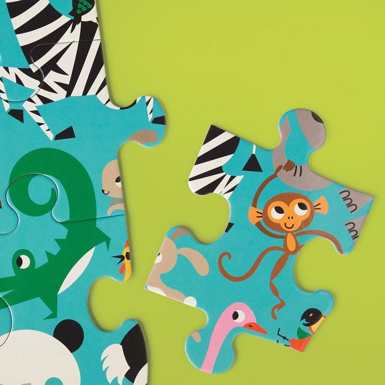 Mudpuppy: puzzle podłogowe Zwierzęta Świata 25 el. - Noski Noski