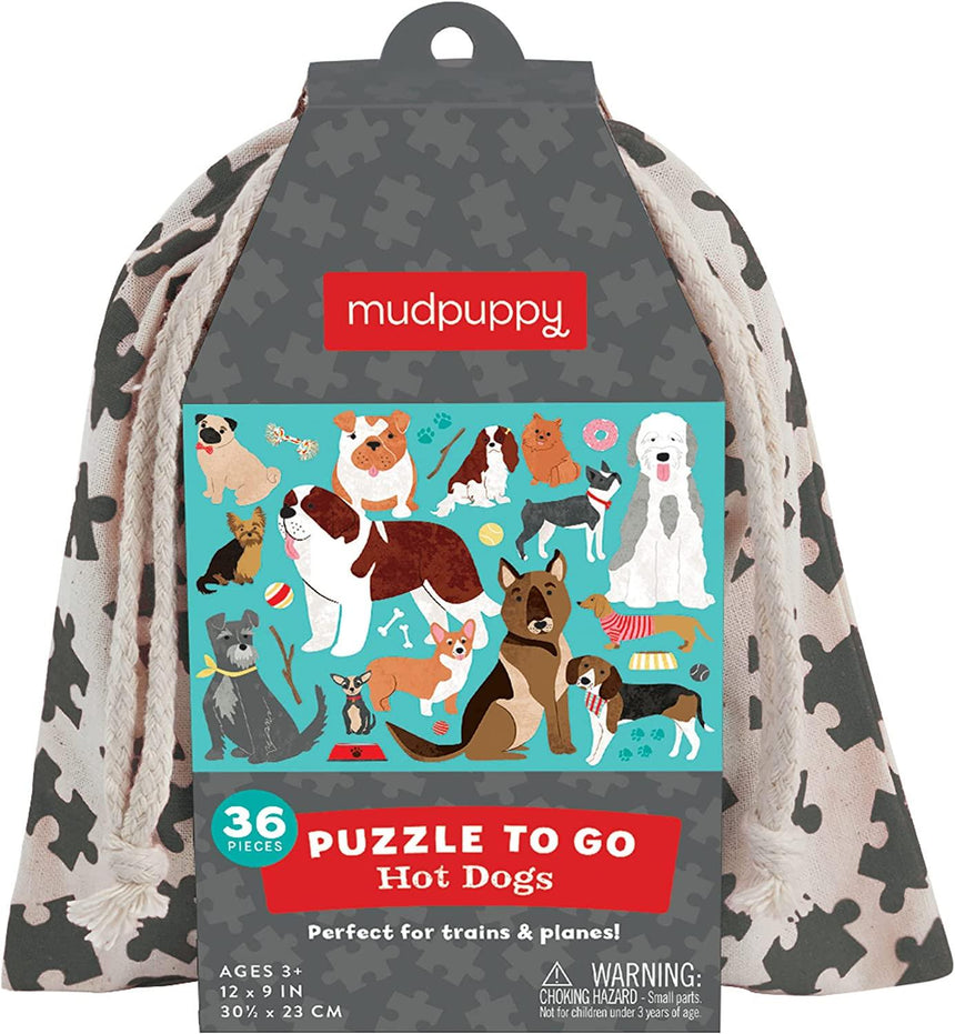 Mudpuppy: puzzle podróżne w woreczku Pieski 36 el. - Noski Noski