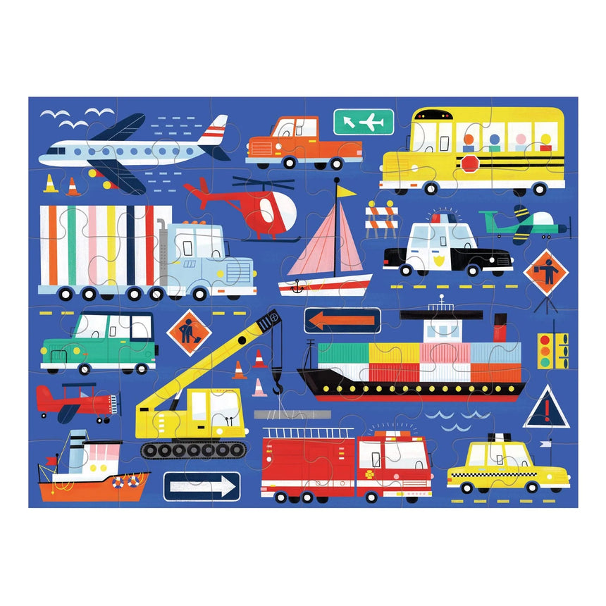 Mudpuppy: puzzle podróżne w woreczku Transport 36 el. - Noski Noski