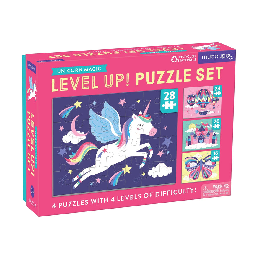 Mudpuppy: puzzle progresywne 4w1 Magia jednorożców - Noski Noski