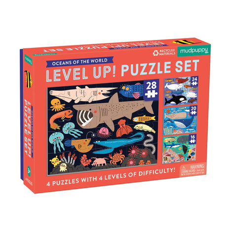 Mudpuppy: puzzle progresywne 4w1 Oceany świata - Noski Noski