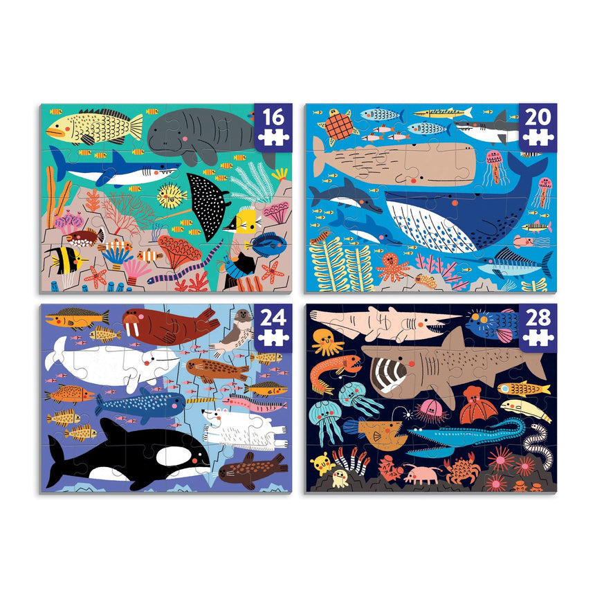 Mudpuppy: puzzle progresywne 4w1 Oceany świata - Noski Noski