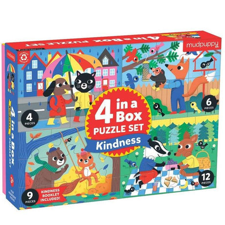 Mudpuppy: puzzle progresywne 4w1 życzliwość Kindness - Noski Noski