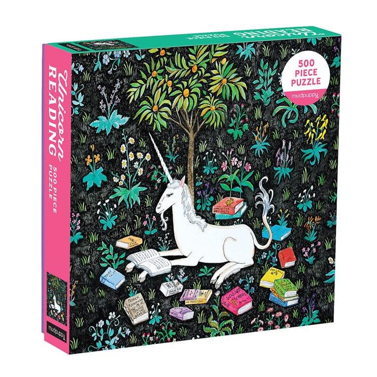 Mudpuppy: puzzle rodzinne Unicorn Reading 500 el. - Noski Noski
