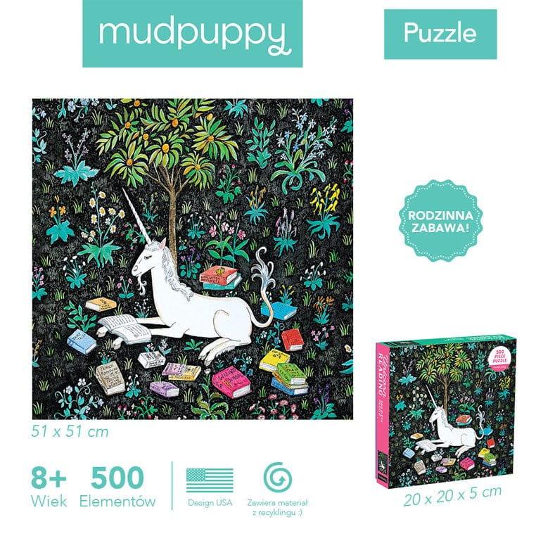 Mudpuppy: puzzle rodzinne Unicorn Reading 500 el. - Noski Noski