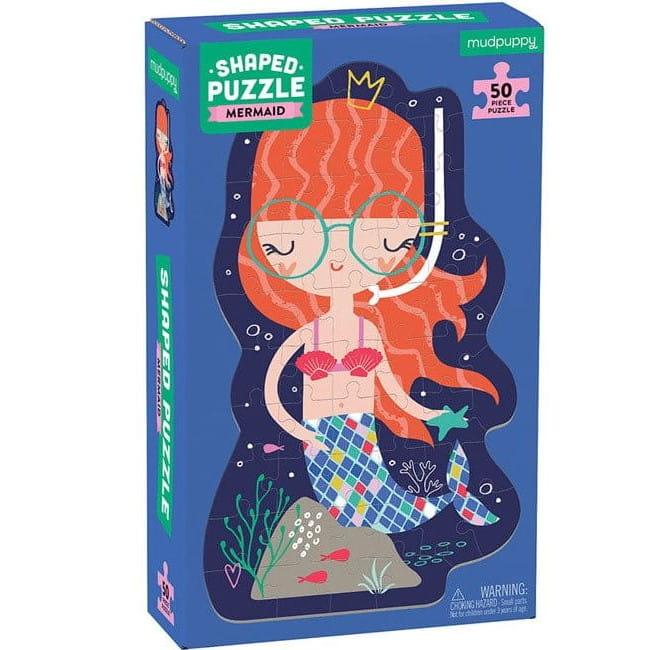 Mudpuppy: puzzle Shaped Puzzle Mermaid 50 el. - Noski Noski