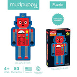 Mudpuppy: puzzle Shaped Puzzle Robot 50 el. - Noski Noski