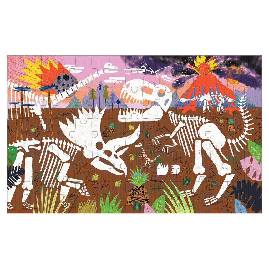Mudpuppy: puzzle soczewkowe dinozary Lenticular Puzzle 75 el. - Noski Noski