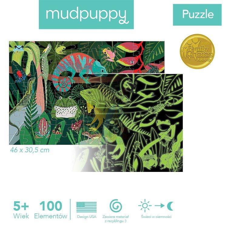 Mudpuppy: puzzle świecące w ciemności Jaszczurki i Żaby - Noski Noski