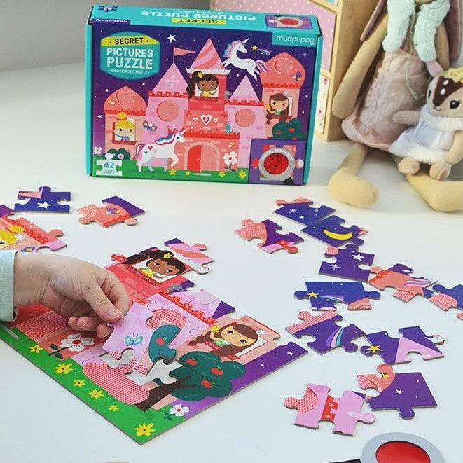 Mudpuppy: puzzle ukryte obrazki Zamek Jednorożca - Noski Noski