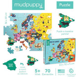 Mudpuppy: puzzle z elementami w kształcie państw Mapa Europy 70 el. - Noski Noski