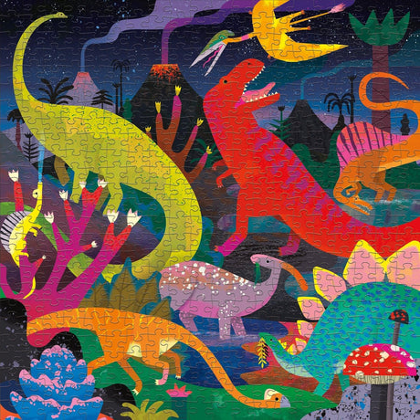 Mudpuppy: rodzinne puzzle świecące w ciemności dinozaury Dinosaurs Illuminated 500 el. - Noski Noski