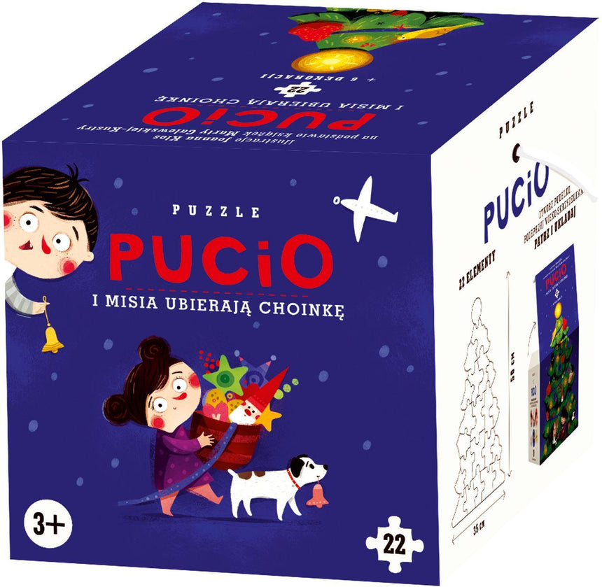 Nasza Księgarnia: puzzle Pucio i Misia ubierają choinkę - Noski Noski