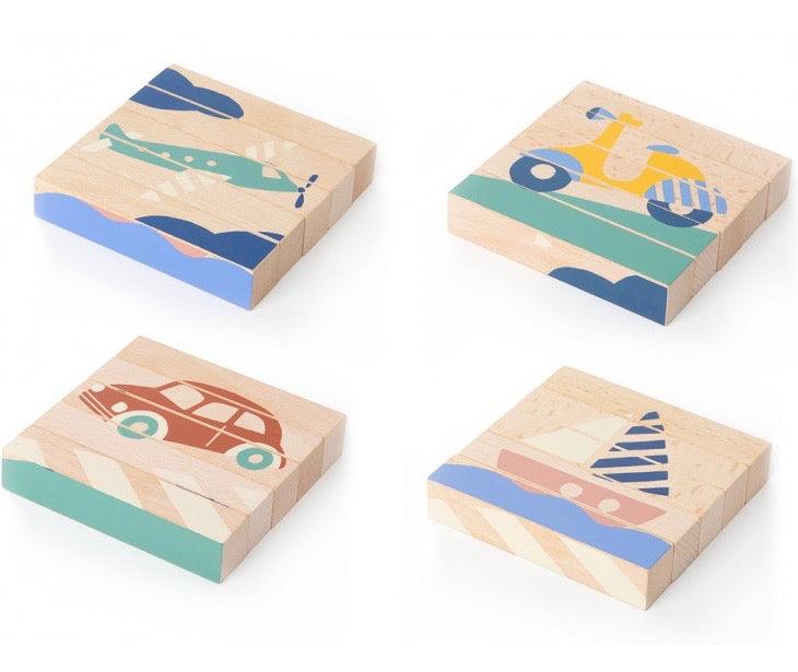 Nobodinoz: drewniane klocki w saszetce Wooden Blocks - Noski Noski