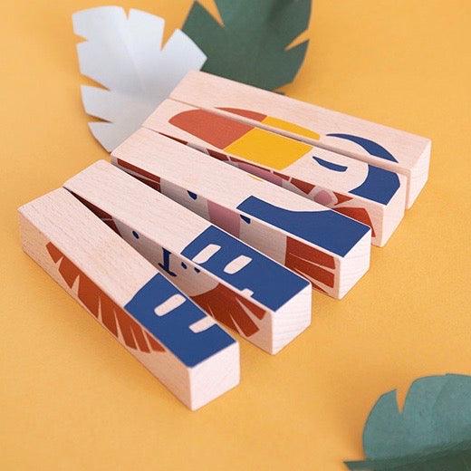 Nobodinoz: drewniane klocki w saszetce Wooden Blocks - Noski Noski