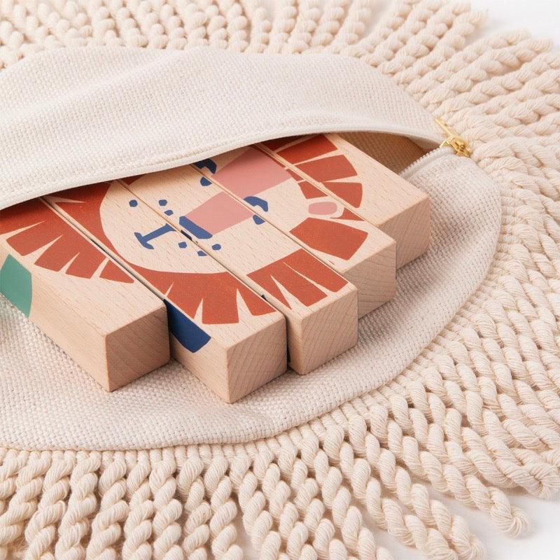 Nobodinoz: drewniane klocki w saszetce Wooden Blocks - Noski Noski