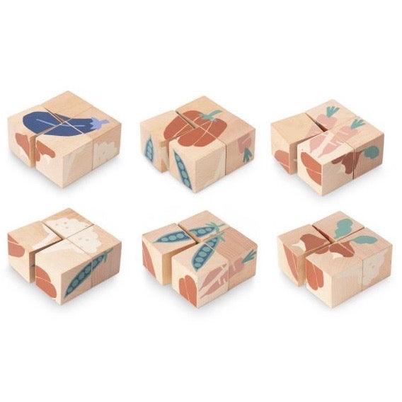 Nobodinoz: drewniane klocki w saszetce Wooden Blocks - Noski Noski