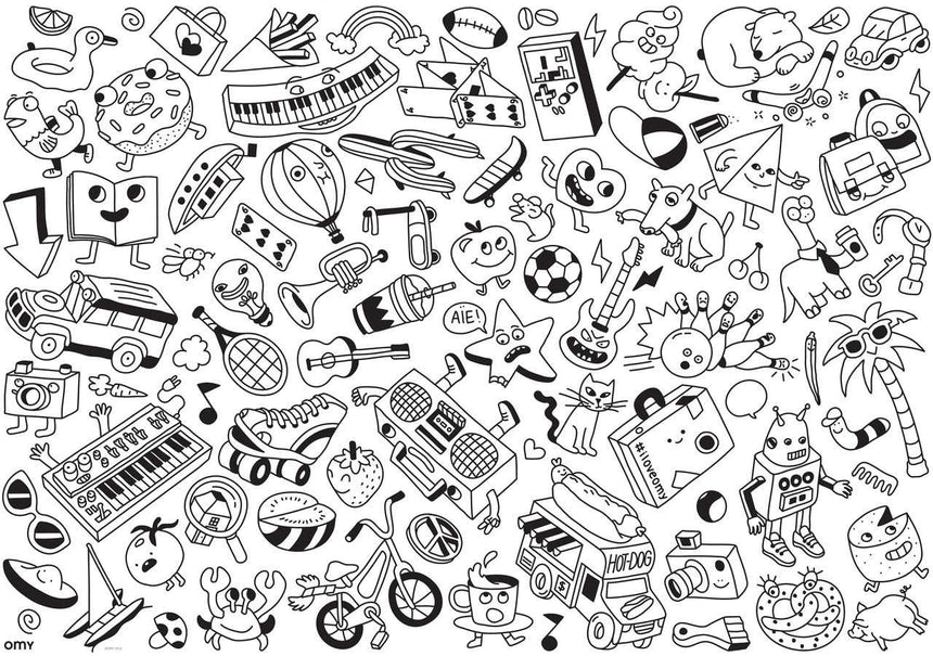 OMY: gigantyczna kolorowanka Giant Coloring Poster 100x70 cm - Noski Noski