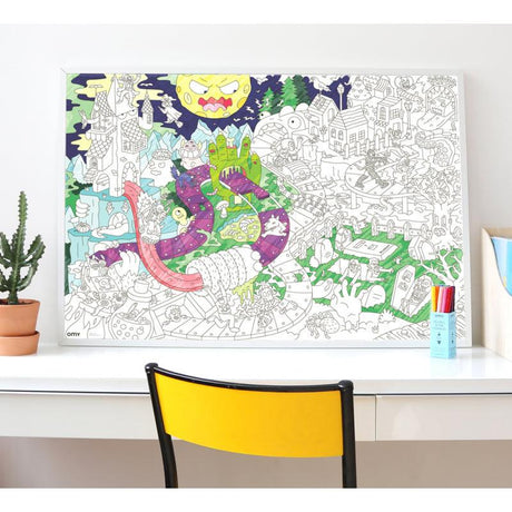 OMY: gigantyczna kolorowanka zombiaki Giant Coloring Poster Zombies 100x70 cm - Noski Noski