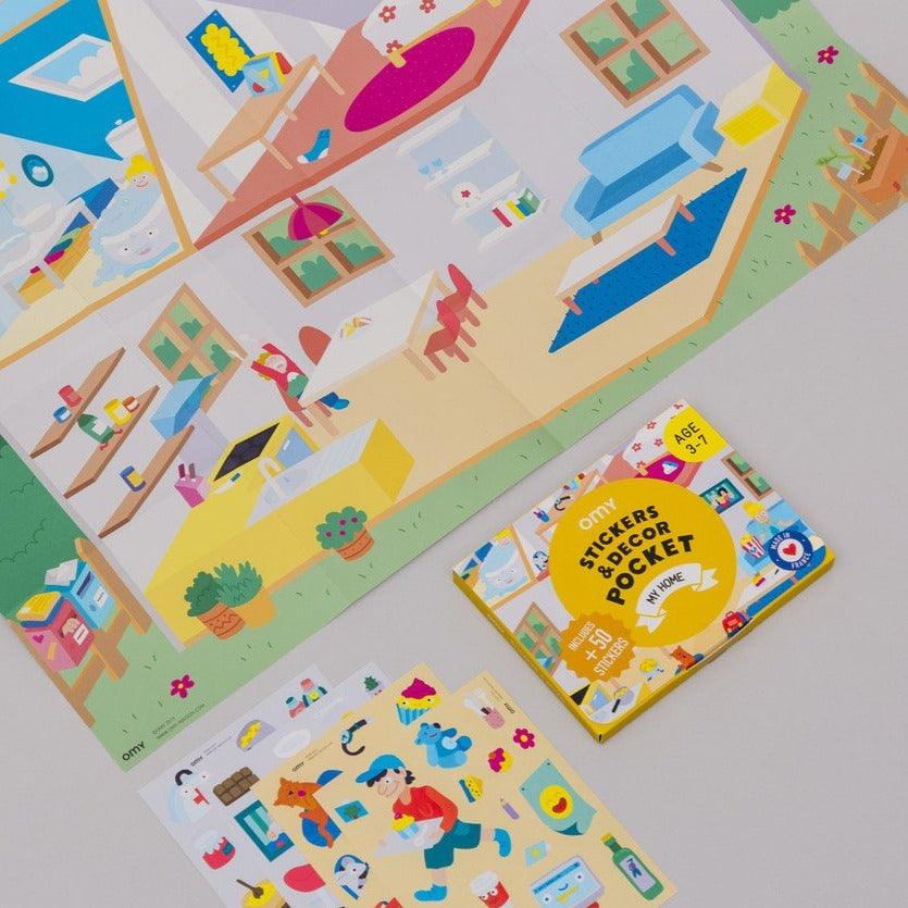 OMY: mini plakat z naklejkami Stickers & Decor Pocket - Noski Noski