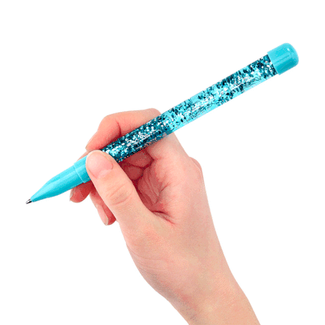 Brokatowy długopis Ooly Celestial Stars w kształcie różdżki, pełen wirujących brokatowych drobinek, dla młodych czarodziejów.