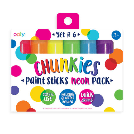 Ooly: farby w sztyfcie Chunkies Paint Sticks Neon 6 szt. - Noski Noski