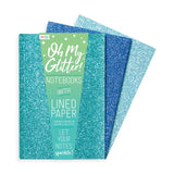 Ooly: notes z brokatem Oh My Glitter! Blue 3 szt. - Noski Noski