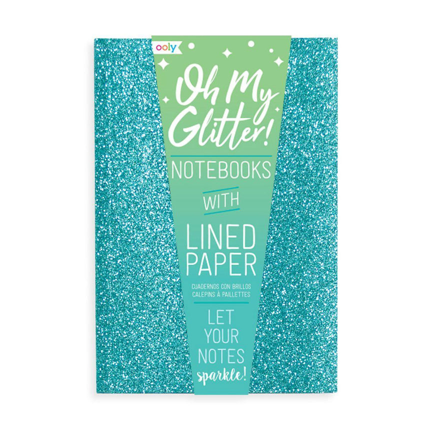 Ooly: notes z brokatem Oh My Glitter! Blue 3 szt. - Noski Noski