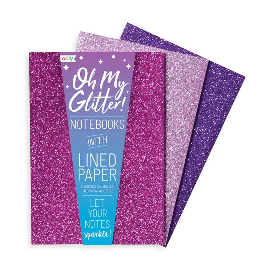 Ooly: notes z brokatem Oh My Glitter! Pink 3 szt. - Noski Noski