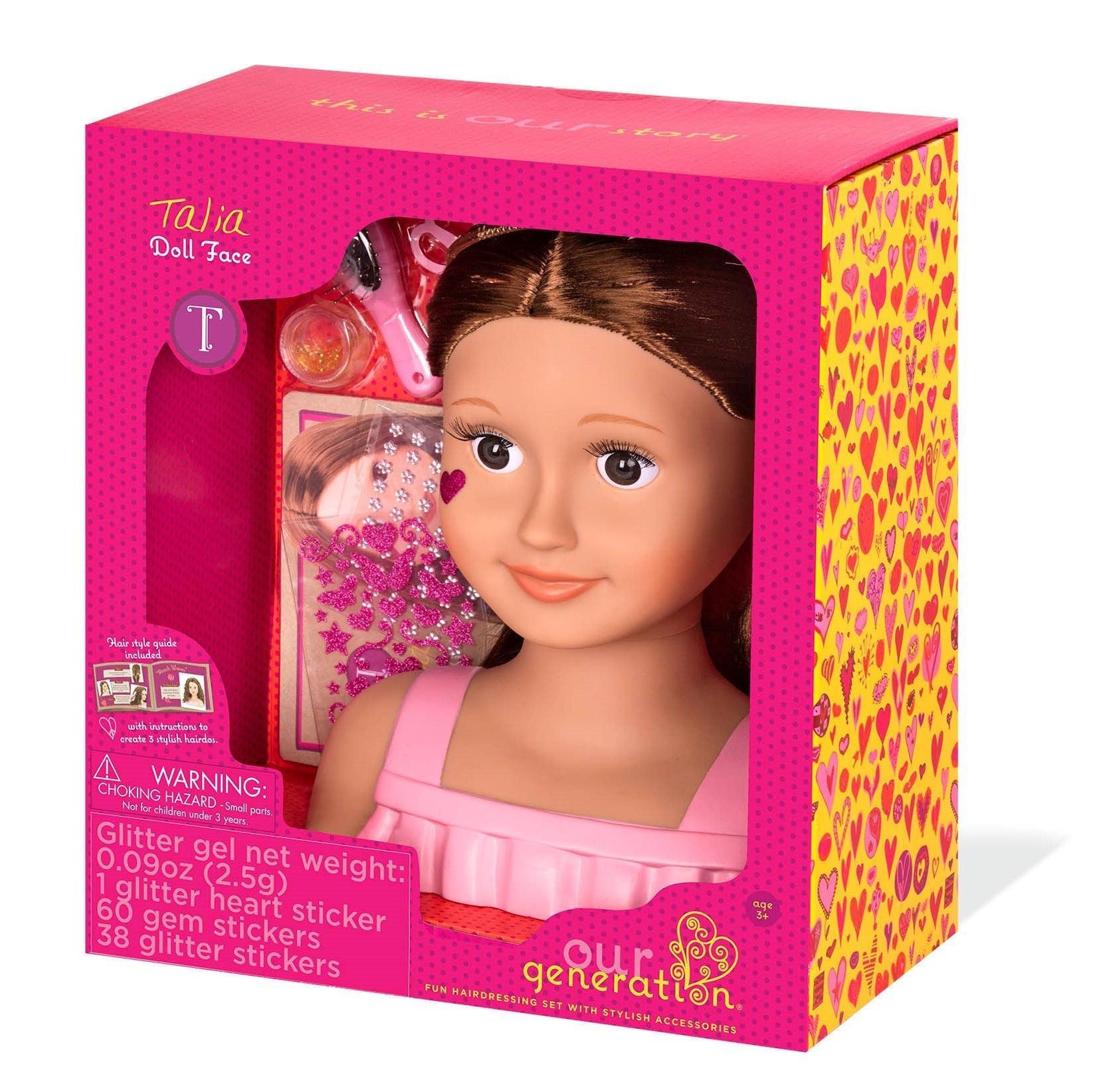 Our Generation: głowa lalki do fryzjerskich stylizacji Talia Doll Face - Noski Noski