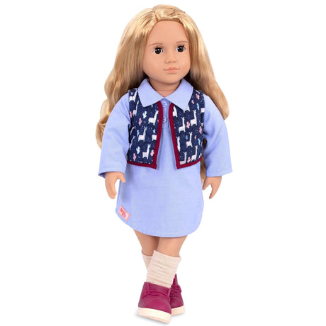 Our Generation: lalka w kamizelce w lamy Amalia 46 cm - Noski Noski