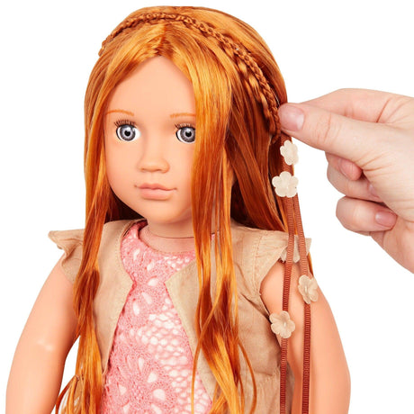 Lalka Our Generation Patience, 46 cm, głowa do czesania, długie rude włosy, zestaw akcesoriów do stylizacji.