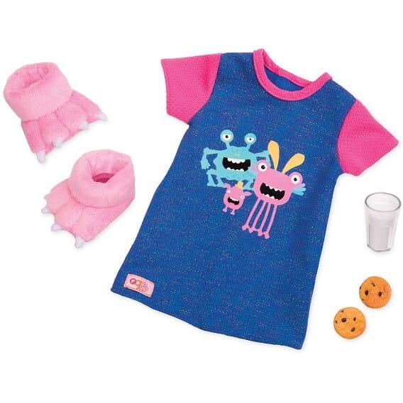 Our Generation: piżama i kapcie potworki dla lalki Snuggle Monster - Noski Noski