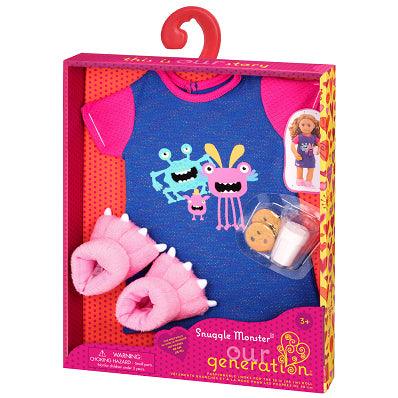 Our Generation: piżama i kapcie potworki dla lalki Snuggle Monster - Noski Noski