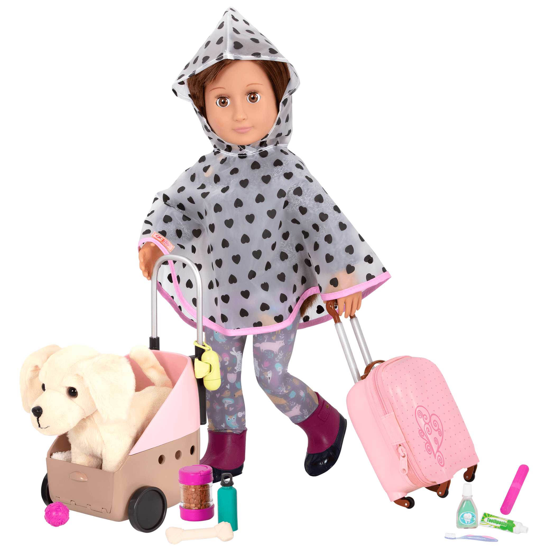 Our Generation: zestaw podróżny dla lalki i pieska Passenger Pets - Noski Noski