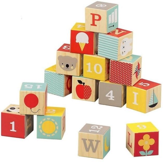 Petit Collage: drewniane klocki alfabet ABC - Noski Noski