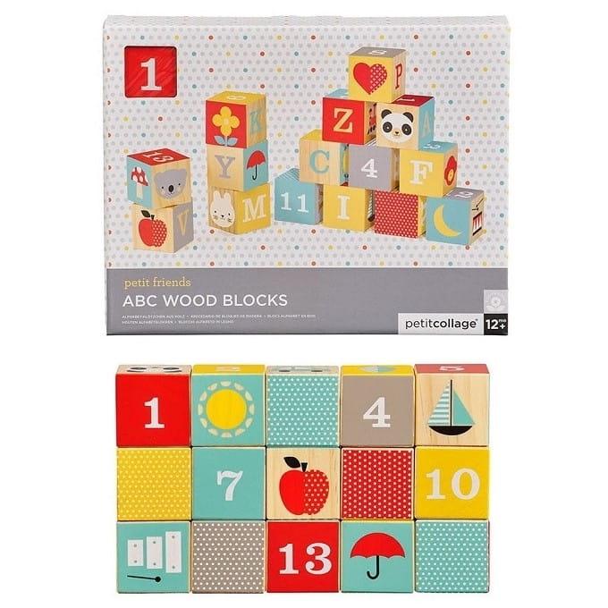 Petit Collage: drewniane klocki alfabet ABC - Noski Noski