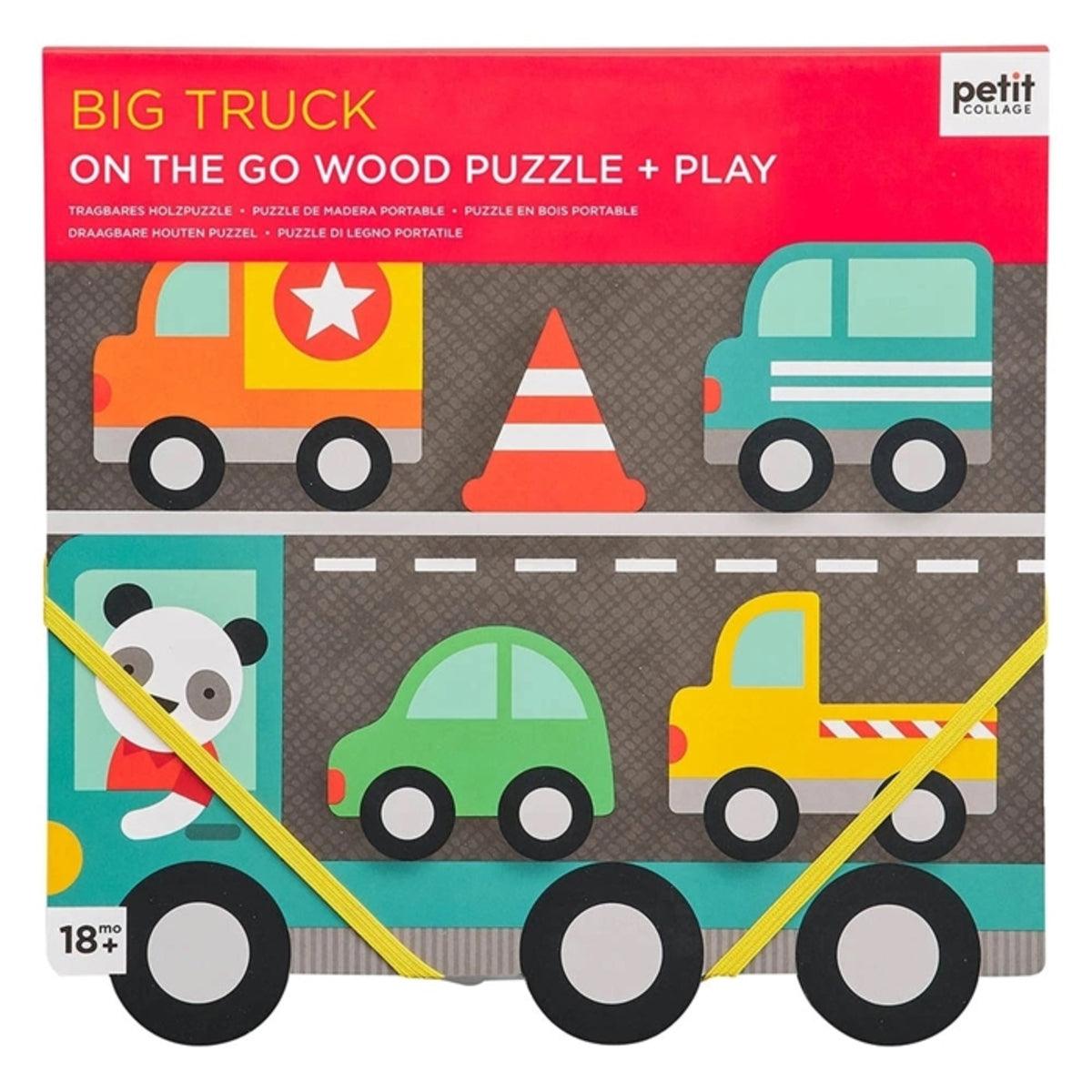 Petit Collage: drewniane puzzle samochody Big Truck - Noski Noski
