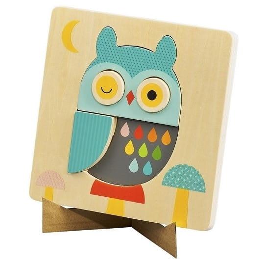 Petit Collage: drewniane puzzle sówka Little Owl - Noski Noski