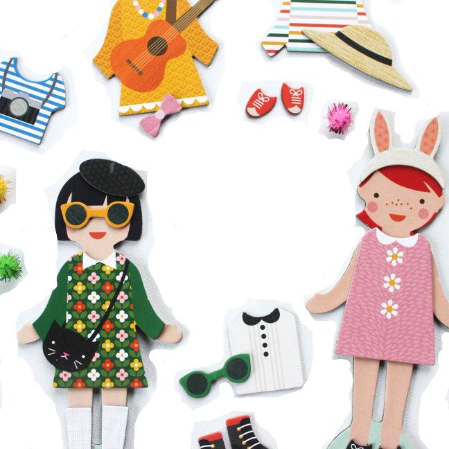 Petit Collage: magnetyczna ubieranka Best Friends - Noski Noski