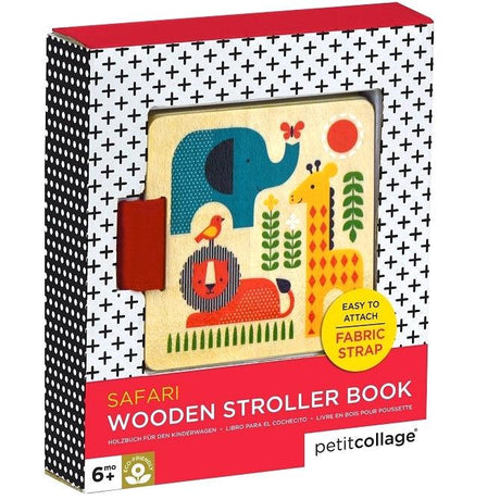 Petit Collage: pierwsza książeczka Wooden Stroller Book - Noski Noski