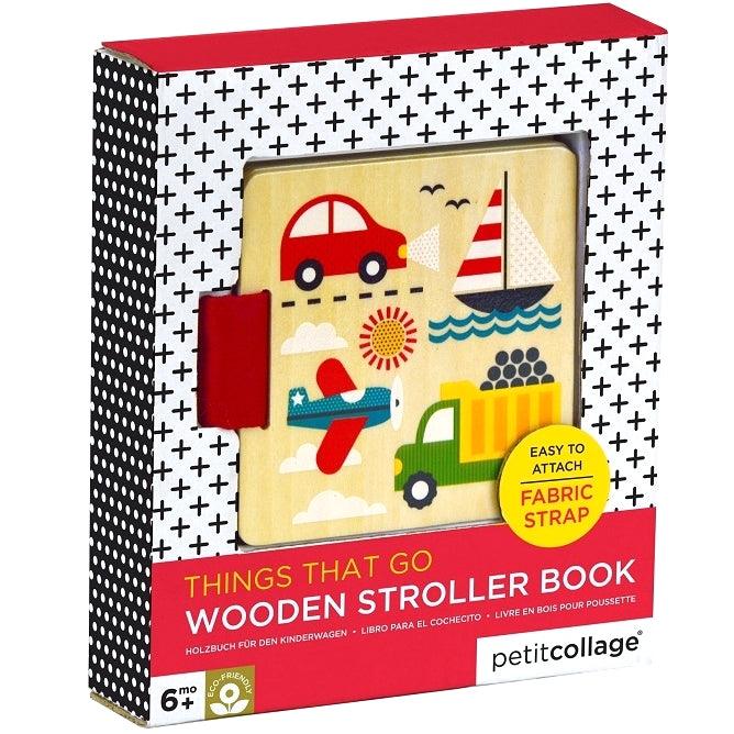 Petit Collage: pierwsza książeczka Wooden Stroller Book - Noski Noski