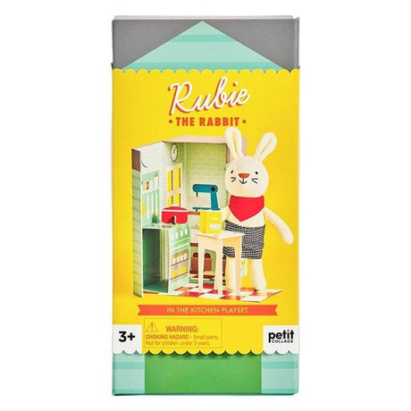 Petit Collage: przytulanka w pudełku zajączek Rubie The Rabbit Playset - Noski Noski