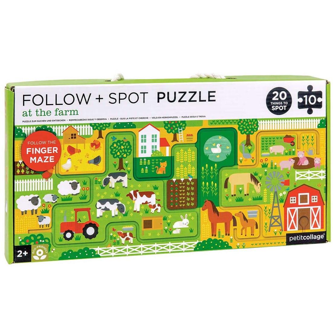 Petit Collage: puzzle obserwacyjne farma Follow + Spot At The Farm - Noski Noski