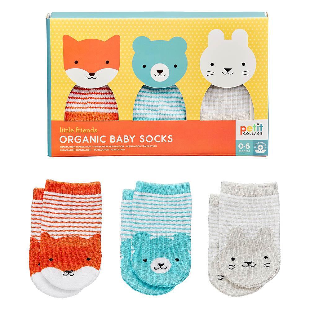 Petit Collage: skarpetki dla niemowlaka Organic Baby Socks 3-pack - Noski Noski