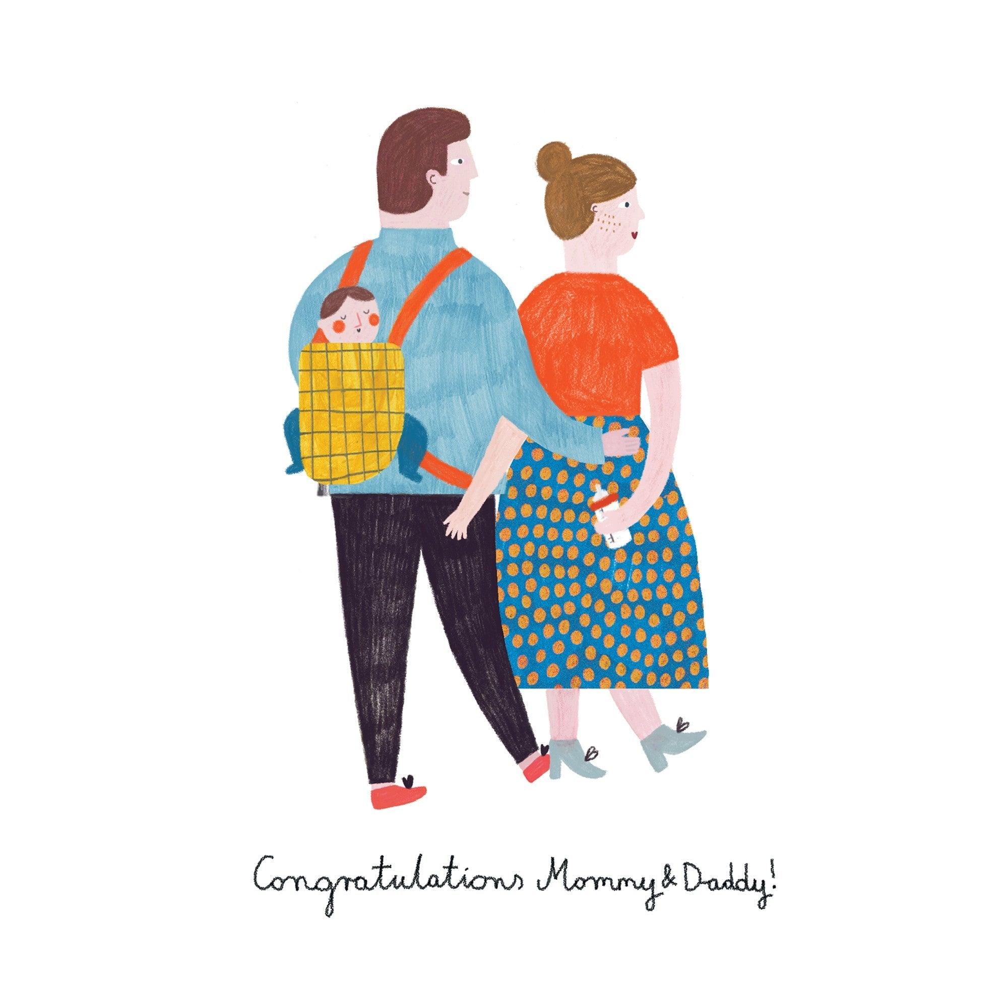 Pieskot: kartka okolicznościowa Congratulations Mommy&Daddy - Noski Noski
