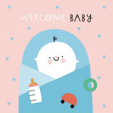 Pieskot: kartka okolicznościowa New Arrival Boy - Noski Noski
