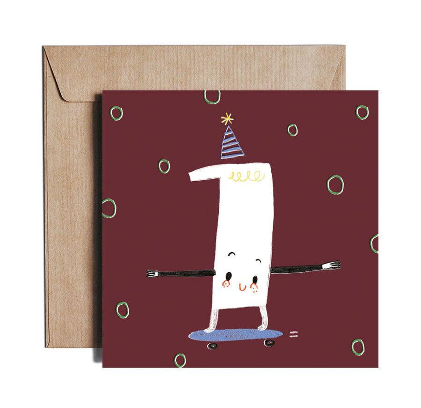 Kartka urodzinowa Pieskot Happy Birthday Seven, piękna ilustracja, idealna na siódme urodziny dziecka, Agata Królak.